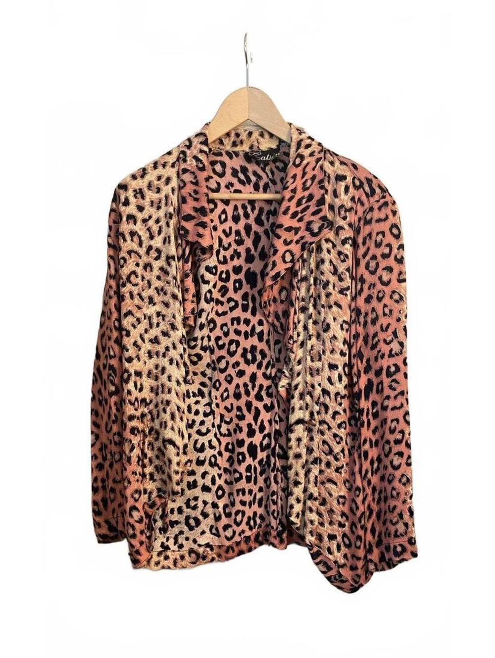 Catsin New York Women's Rayon Leopard Print Blouse Size Small